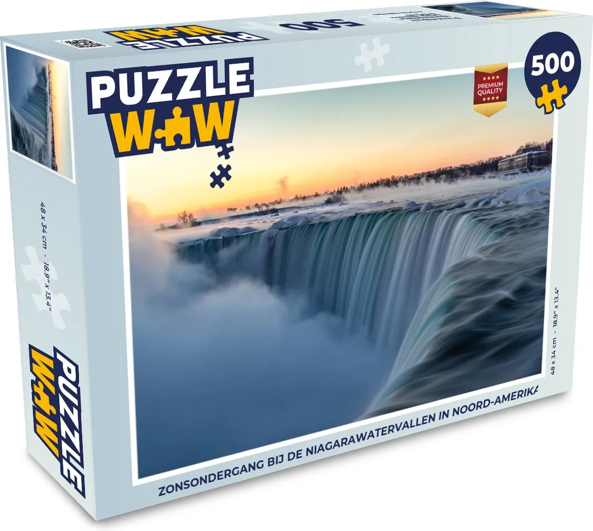 PuzzleWow Legpuzzel Niagarawatervallen 500 Stuks - Multicolor