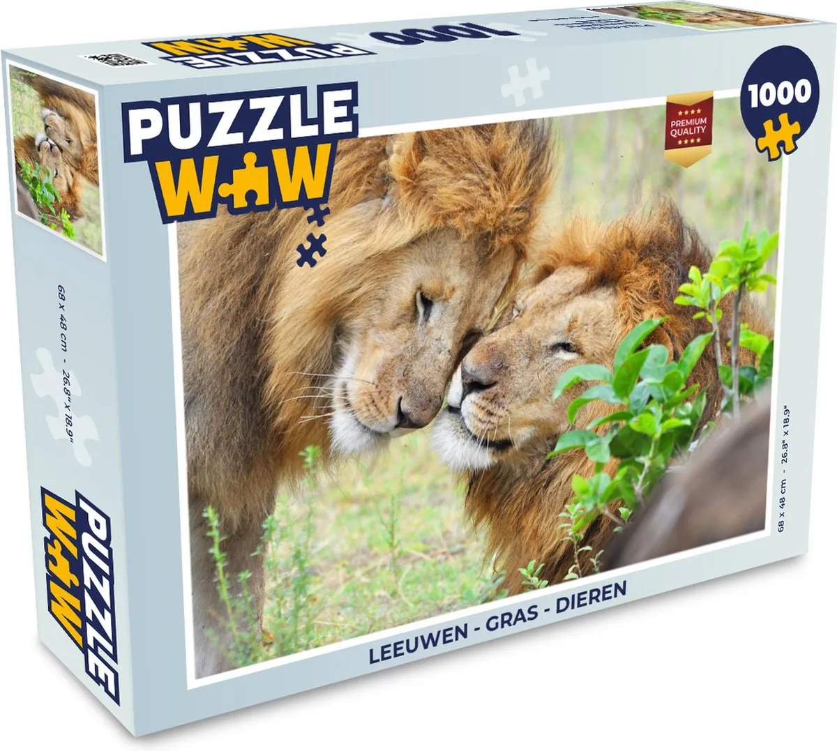 PuzzleWow Leeuwen Gras Dieren Legpuzzel 1000 Stuks - Multicolor