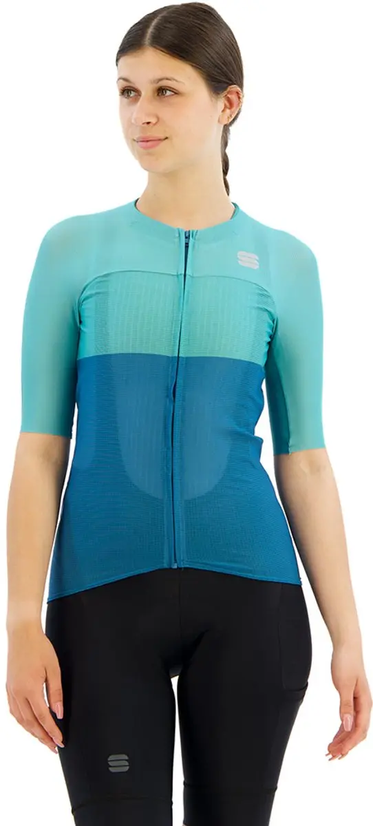 Sportful Pro Korte Mouw Wielertrui Blauw L Vrouw