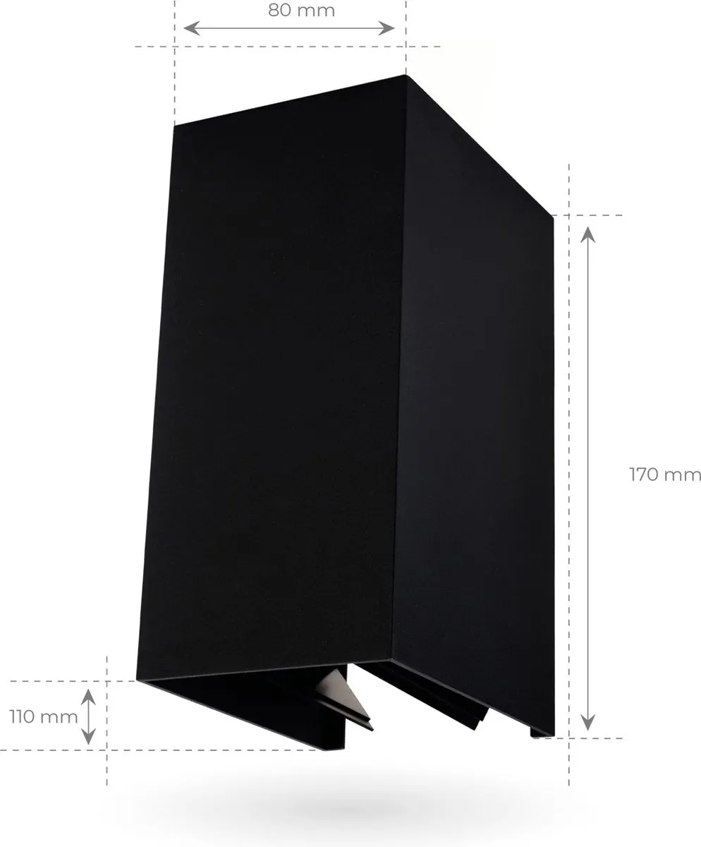 LEDVION LED Wandlamp 7W 3000K IP54 - Zwart