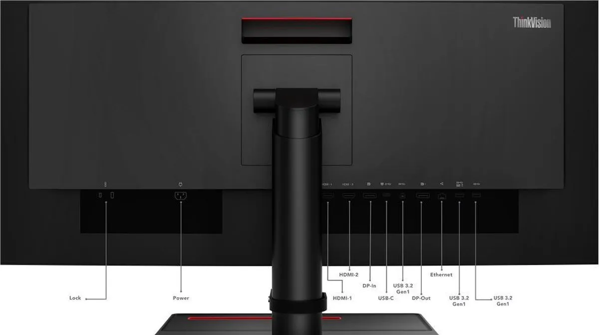 Lenovo ThinkVision P34W-20 Curved Monitor 34" WQHD - USB-C Dock 65W