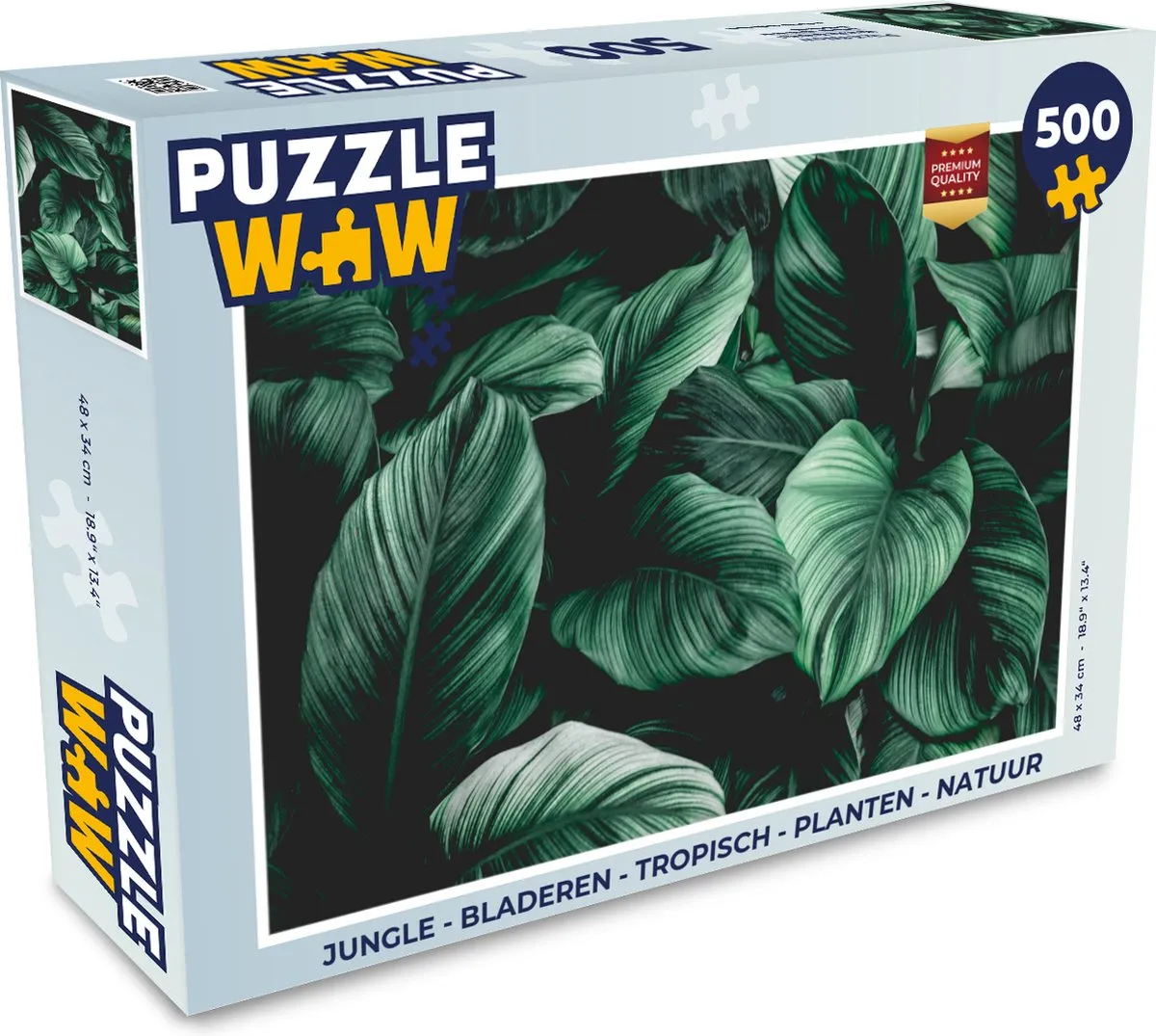 PuzzleWow Jungle Bladeren Tropisch Legpuzzel 500 Stuks - Multicolor