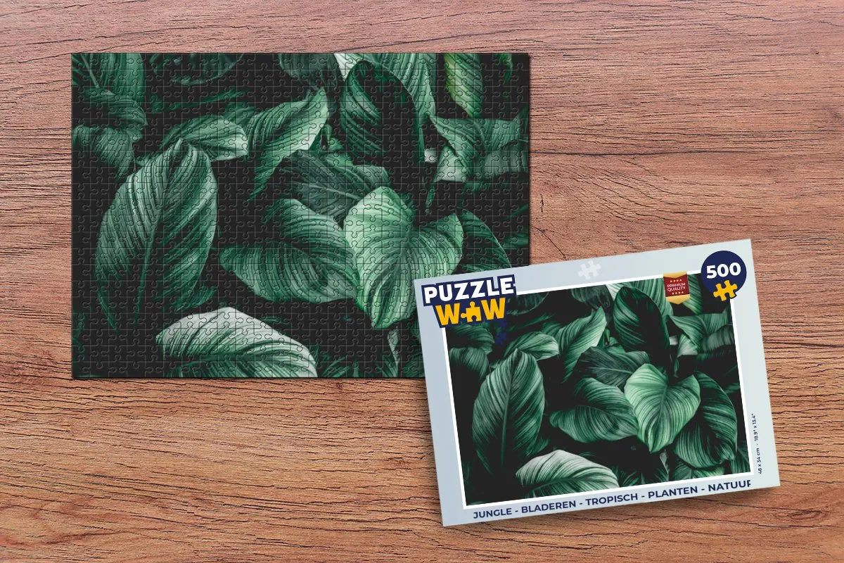 PuzzleWow Jungle Bladeren Tropisch Legpuzzel 500 Stuks - Multicolor