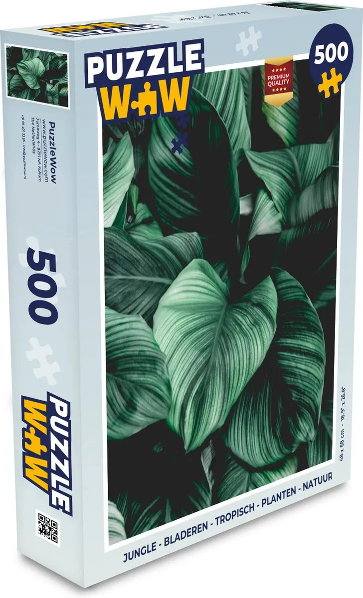 PuzzleWow Jungle Bladeren Tropisch Legpuzzel 500 Stuks - Multicolor