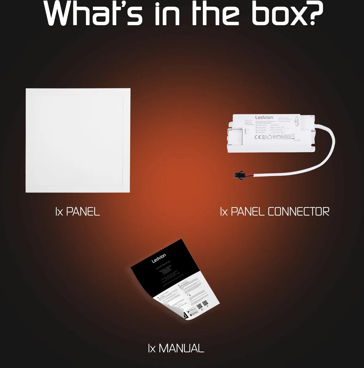 LEDVION LED Paneel 30x30 12W 4000K