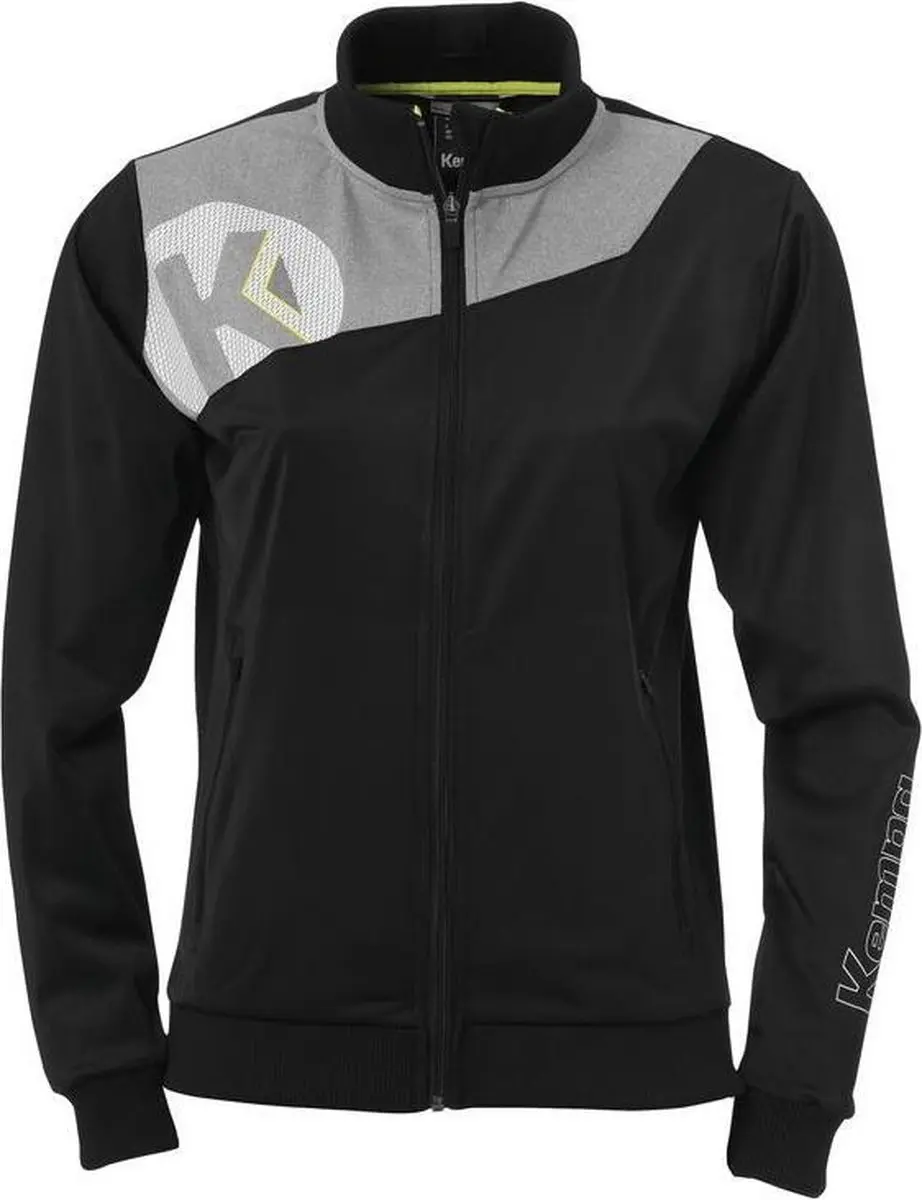 Kempa Core 2.0 Poly Jacket Dames Zwart-Donker Grijs Melange Maat XS