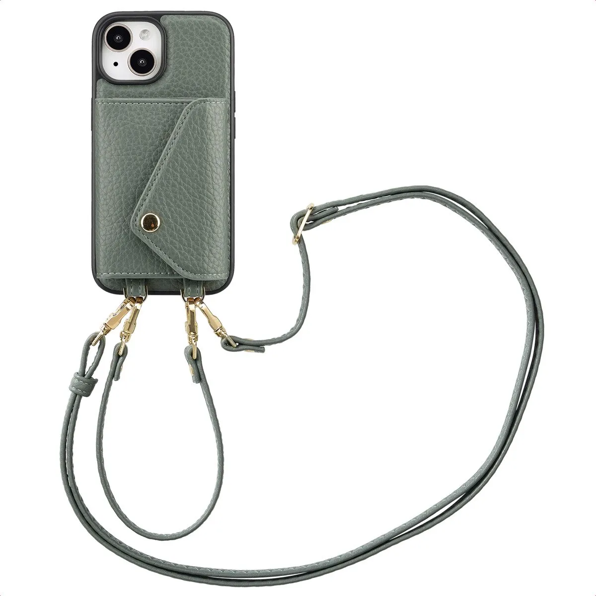 Selencia Koordhoes iPhone 15 Sage Green - 3 Pasjes
