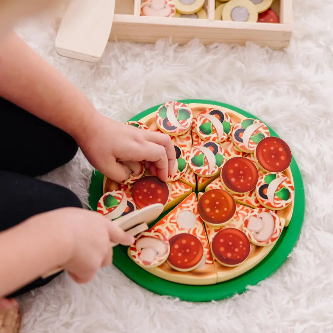 Melissa & Doug Houten Pizzaset - 36 Stukken Meerkleurig - afbeelding 4 van 6