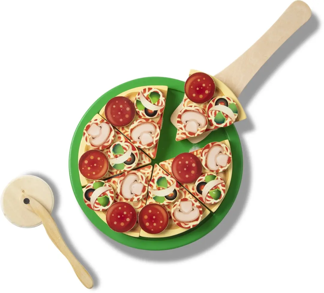 Melissa & Doug Houten Pizzaset - 36 Stukken Meerkleurig - afbeelding 2 van 6