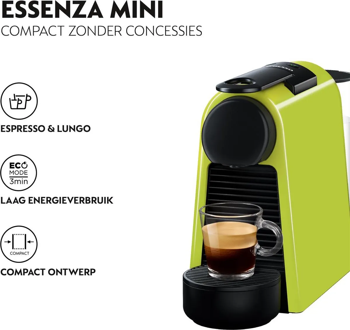 De'Longhi Nespresso Essenza Mini EN85.L Koffiecupmachine - Lime