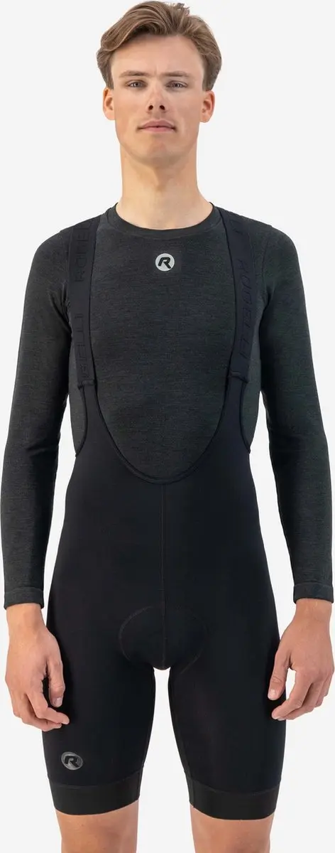 Rogelli Merino Dames en Heren Ondershirt Wielrennen - Lange Mouw - Zwart