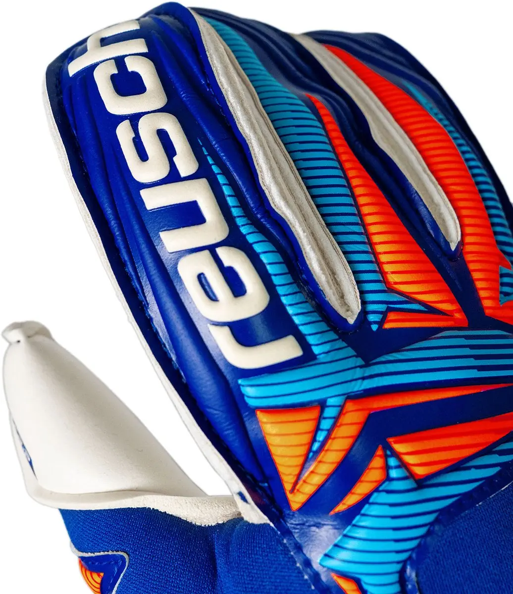 Reusch Attrakt Gold X Roll Finger Keepershandschoenen 10 - Blauwfluo/Orangewit - afbeelding 6 van 6