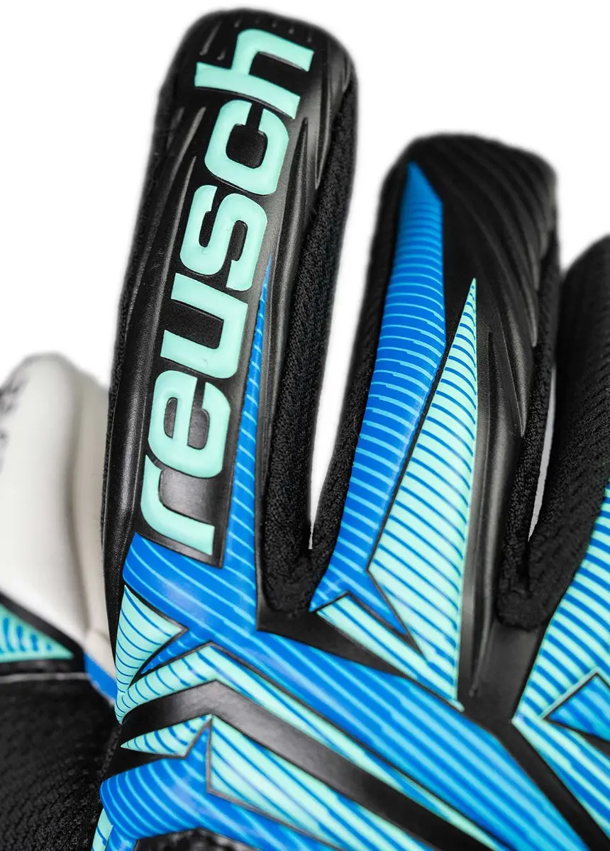 Reusch Attrakt Re:Grip NC Junior Keepershandschoenen - Zwart/Ocean Light 5 - afbeelding 6 van 6