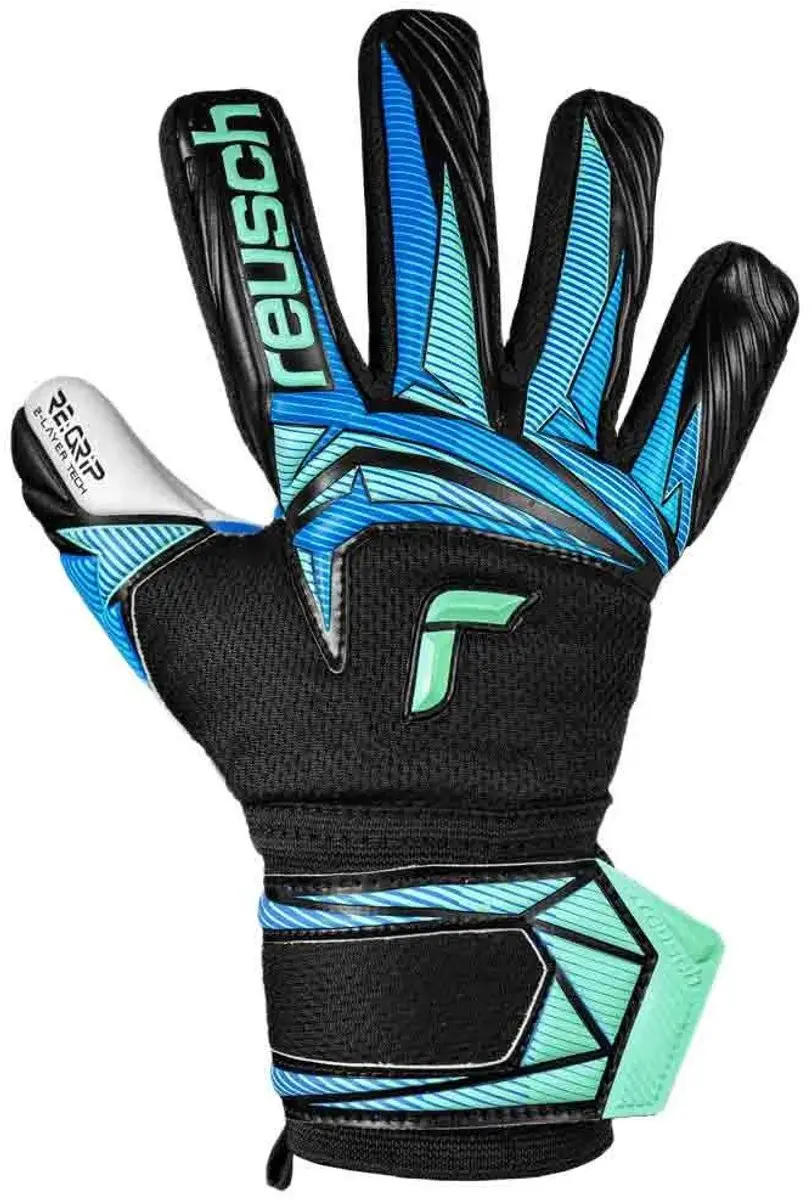 Reusch Attrakt Re:Grip NC Junior Keepershandschoenen - Zwart/Ocean Light 5 - afbeelding 3 van 6