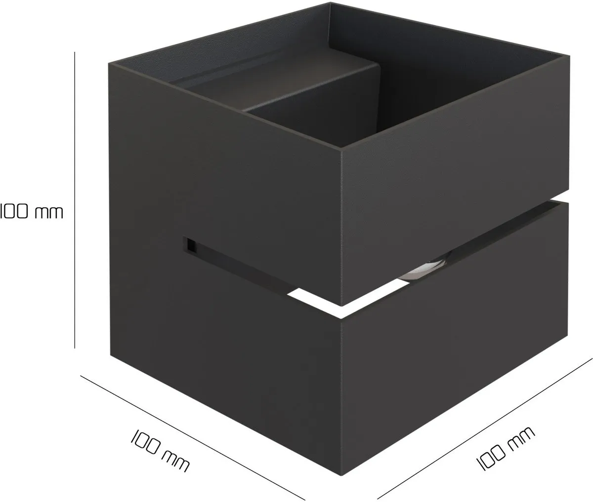 Ledvion 2x LED Wandlamp 3W 3000K IP54 Zwart