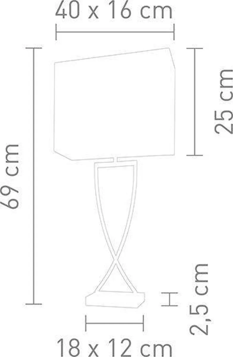 Villeroy & Boch Toulouse Tafellamp E27 - 40W - Ø40cm - Wit/Chroom