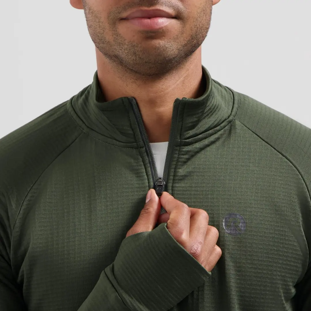 Rogelli Essential Heren Hardloopshirt - Lange Mouw - Duimgat - Groen