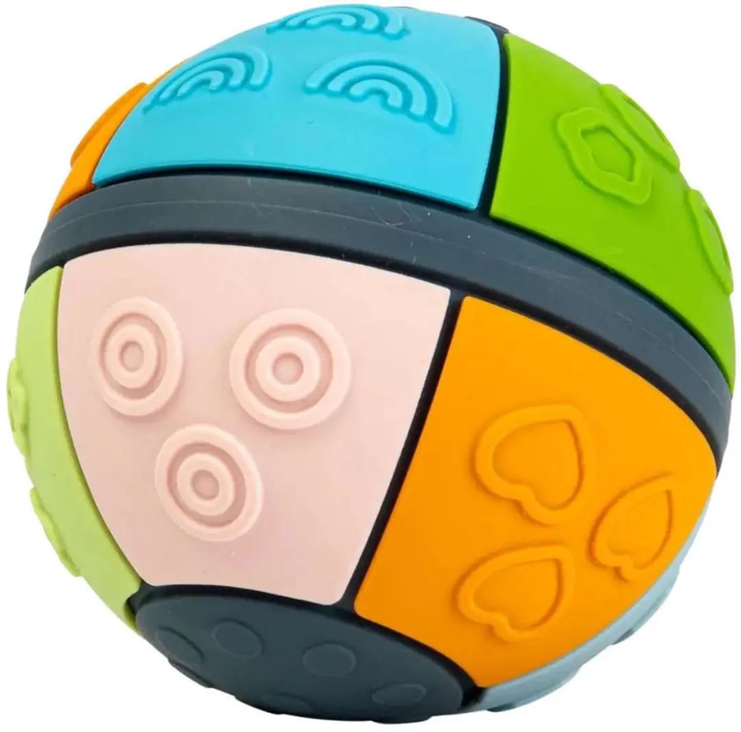 BIGJIGS Sensorische Siliconen Bal - Meerkleurig