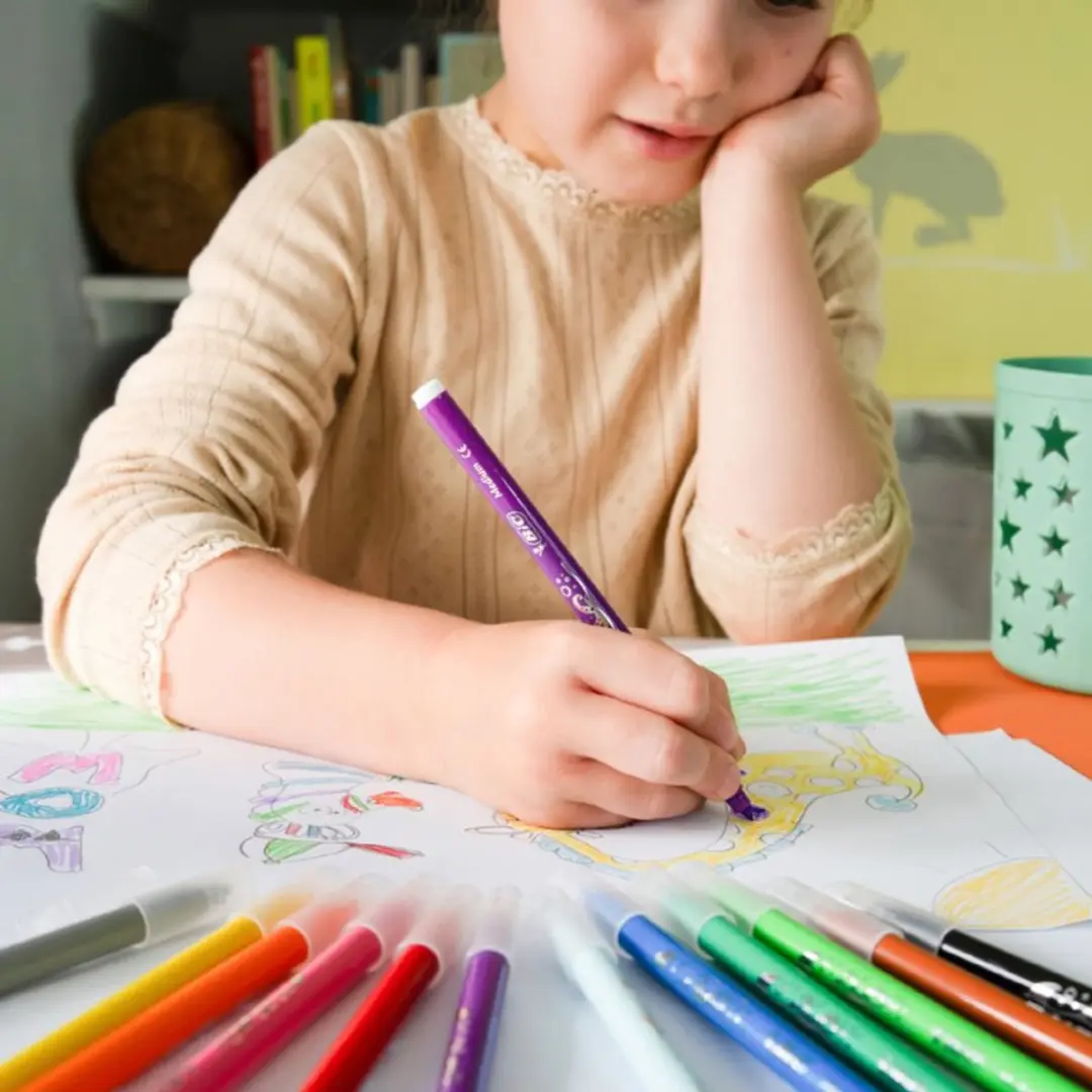 BIC Kids viltstiften Cosmo, uitwasbaar, kleuren gesorteerd, 12 stuks
