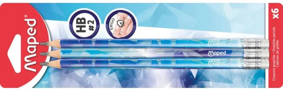 Maped potloden ARCTIC, HB met gum, driehoekig, 6 stuks