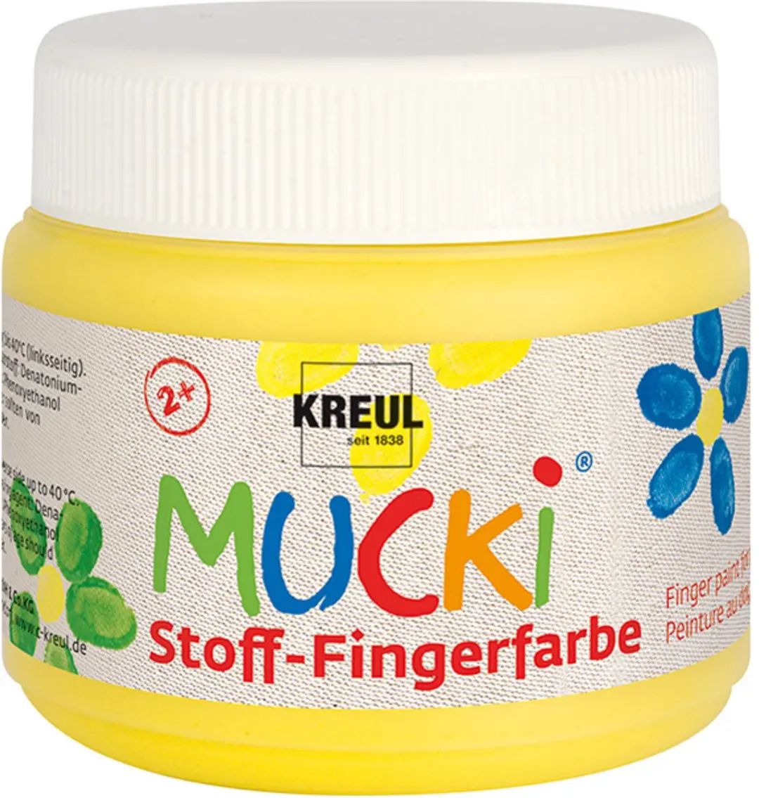 KREUL Mucki textielverf vingerverf, zwart, 150 ml