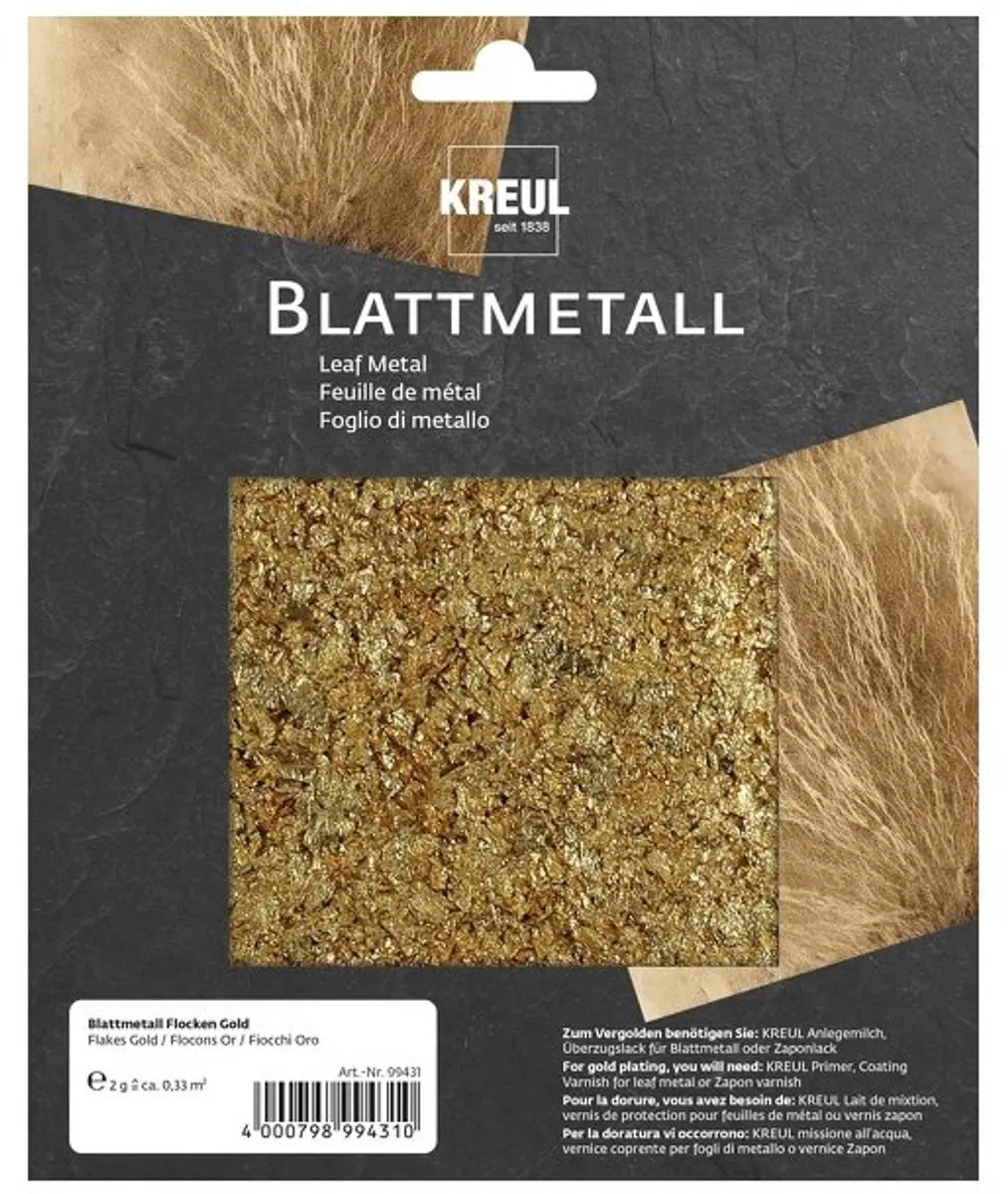 KREUL blikfolie-vlokken, zilver, fijn gevlokt, 1 g