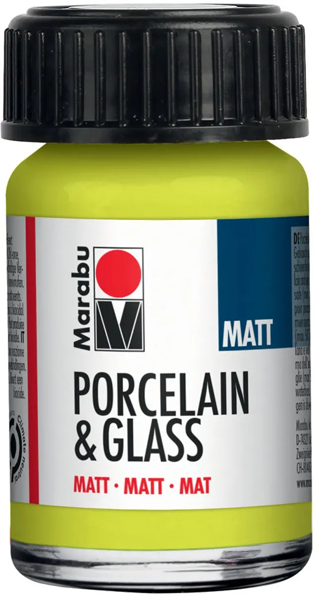 Marabu verf voor porselein en glas, mat, reseda