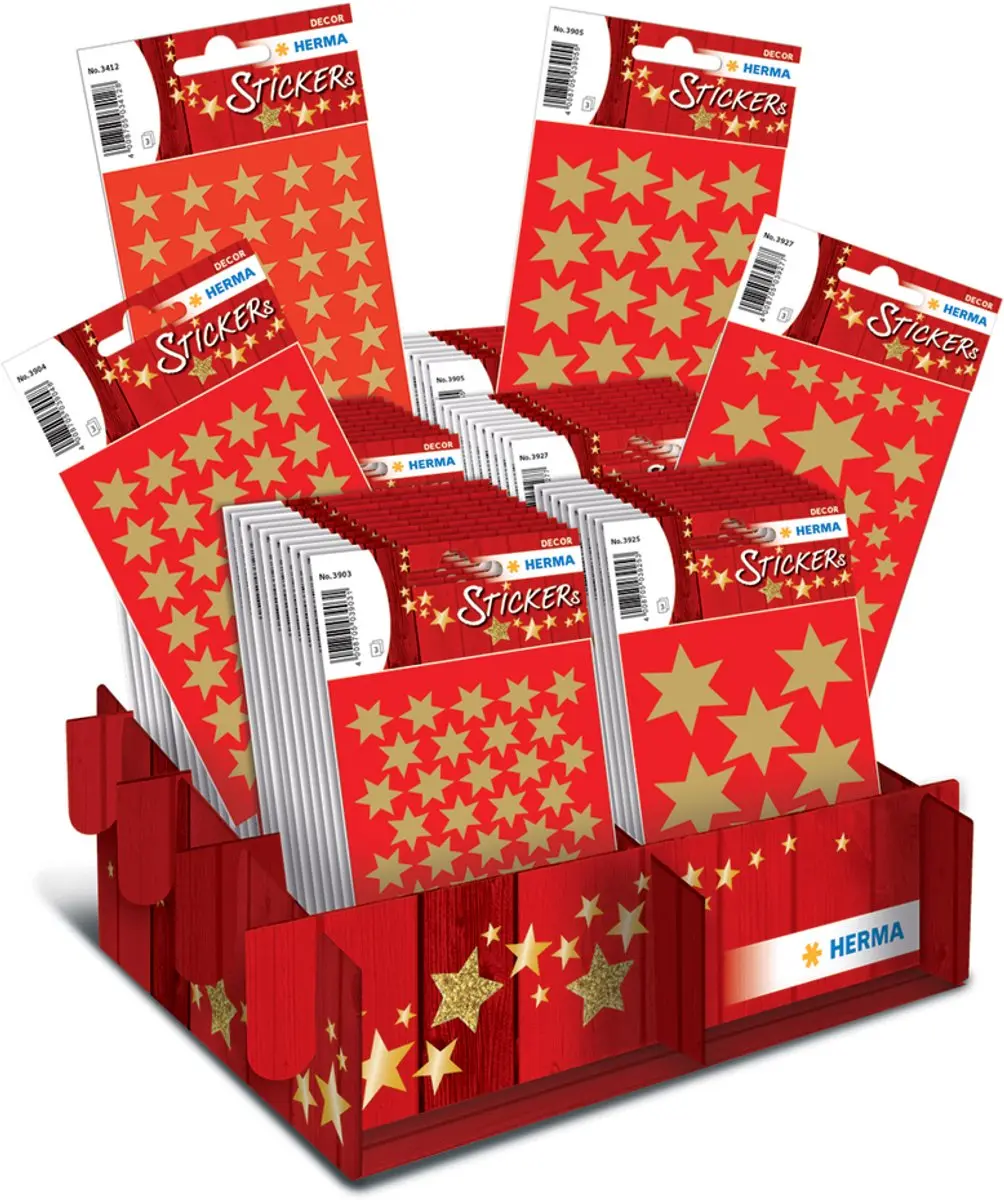 Herma Kerstdecoratiestickers Gouden Sterren