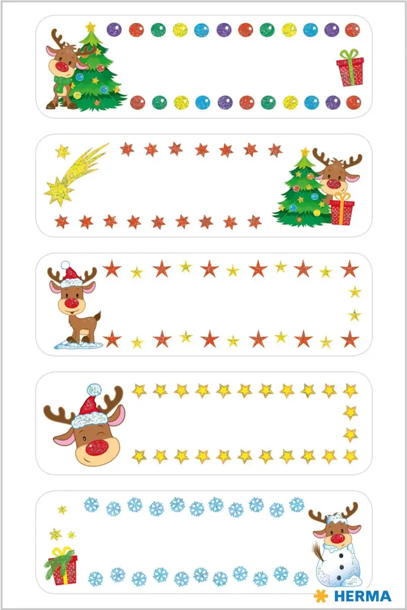 Herma Kerst Stickervellen Klein Rendier