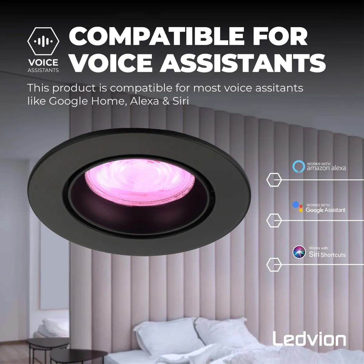 Ledvion SMART LED Inbouwspot Rio 4.9W - Zwart - afbeelding 6 van 6