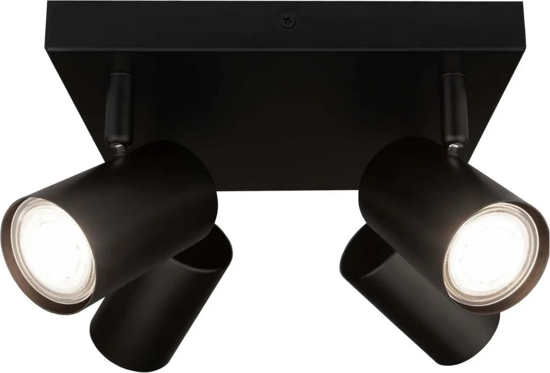 LEDVION Plafondspot 4x5W 4000K Zwart - Dimbaar