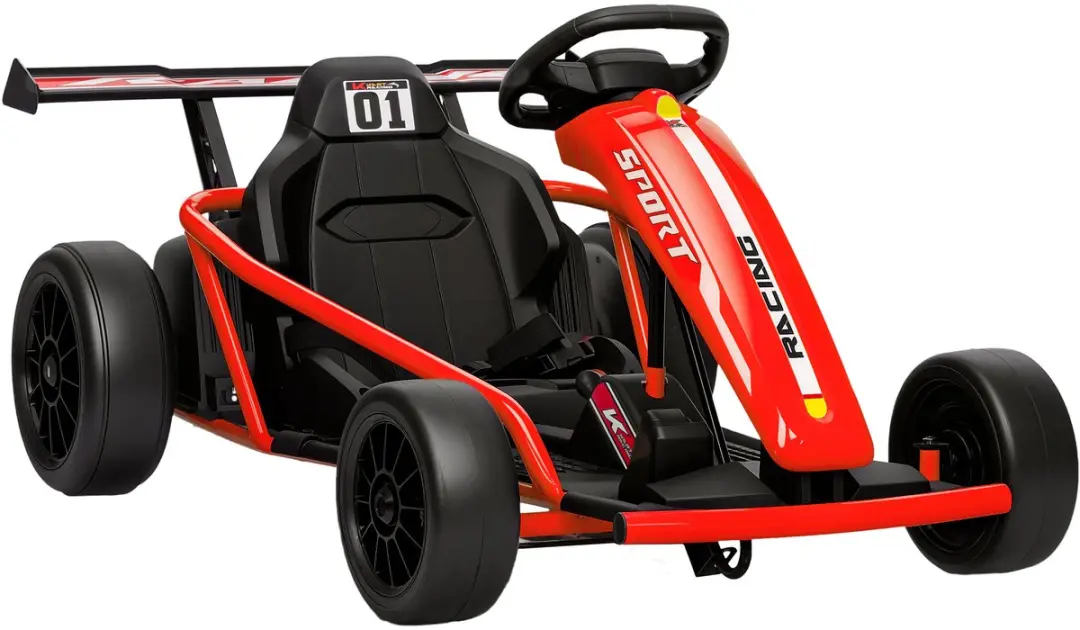 Aiyaplay Electric Ride-on Kart-Kunststof, Metaal-119L x 77B x 54H cm-Rood