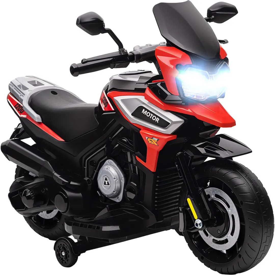 Aiyaplay Electric Ride-on Motorcycle-Kunststof, Metaal-85,5L x 44,5B x 56H cm-Ro