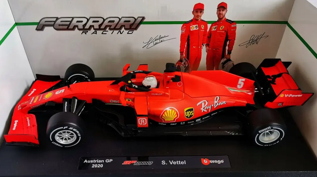 Bburago Ferrari SF1000 Vettel Oostenrijk GP 1:18 - Rood - afbeelding 3 van 4