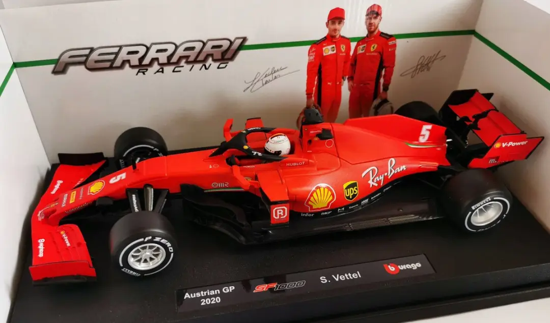 Bburago Ferrari SF1000 Vettel Oostenrijk GP 1:18 - Rood - afbeelding 2 van 4