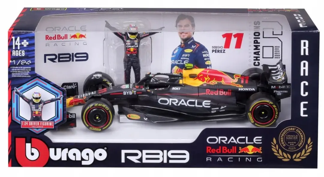Bburago Bolid F1 Red Bull RB19 #11 S. Perez 1:24 - Donkerblauw/Zwart/Rood - afbeelding 3 van 6