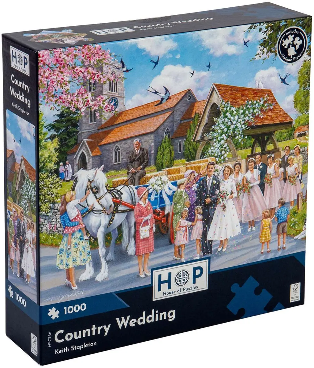House of Puzzles legpuzzel Country Wedding 1000 stukjes puzzel.