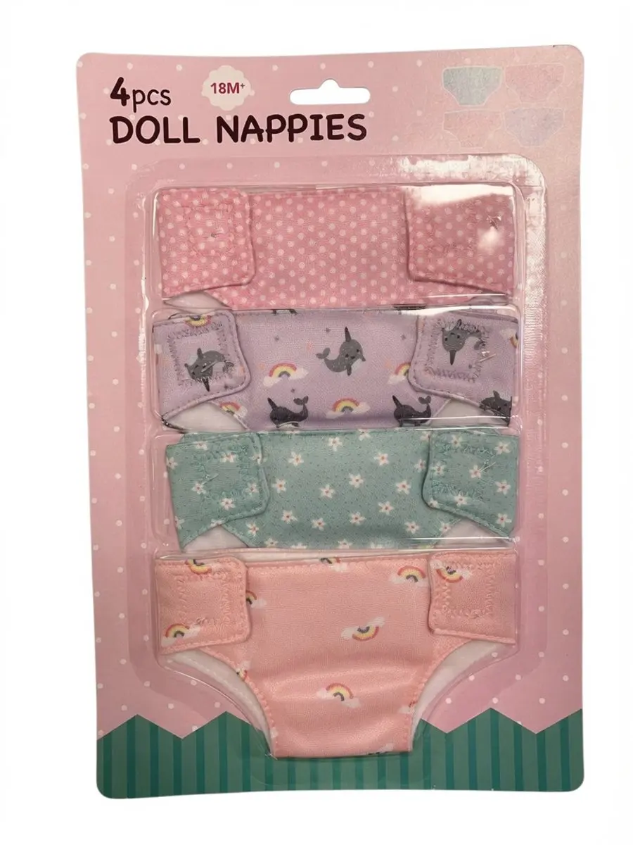 Doll Nappies 4-Pack Stoffen Luiers voor Baby Pop
