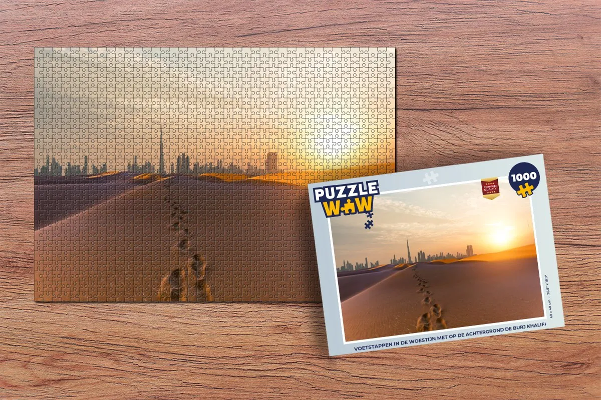 PuzzleWow Voetstappen in de Woestijn Legpuzzel 1000 Stuks - Multicolor