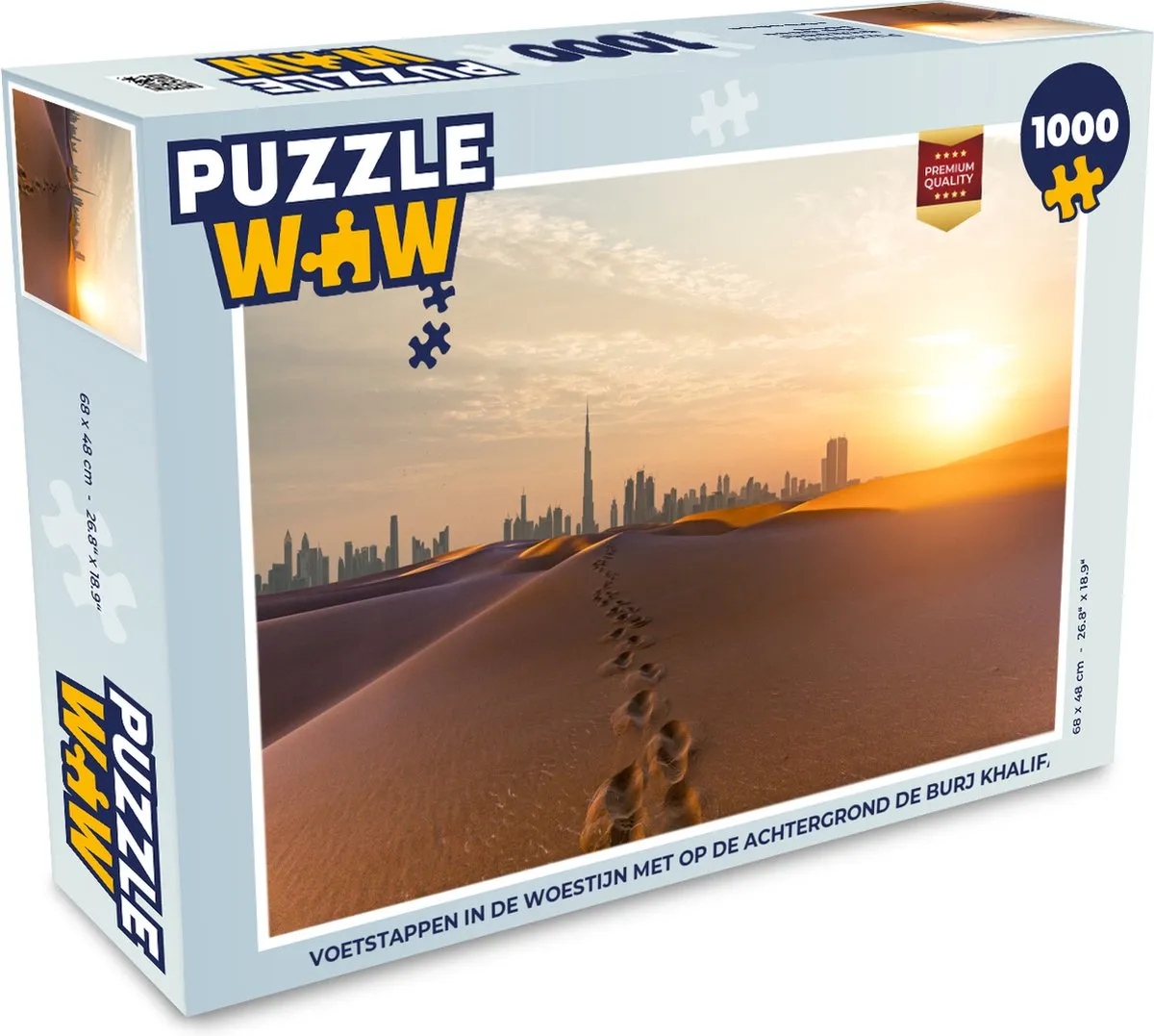 PuzzleWow Voetstappen in de Woestijn Legpuzzel 1000 Stuks - Multicolor