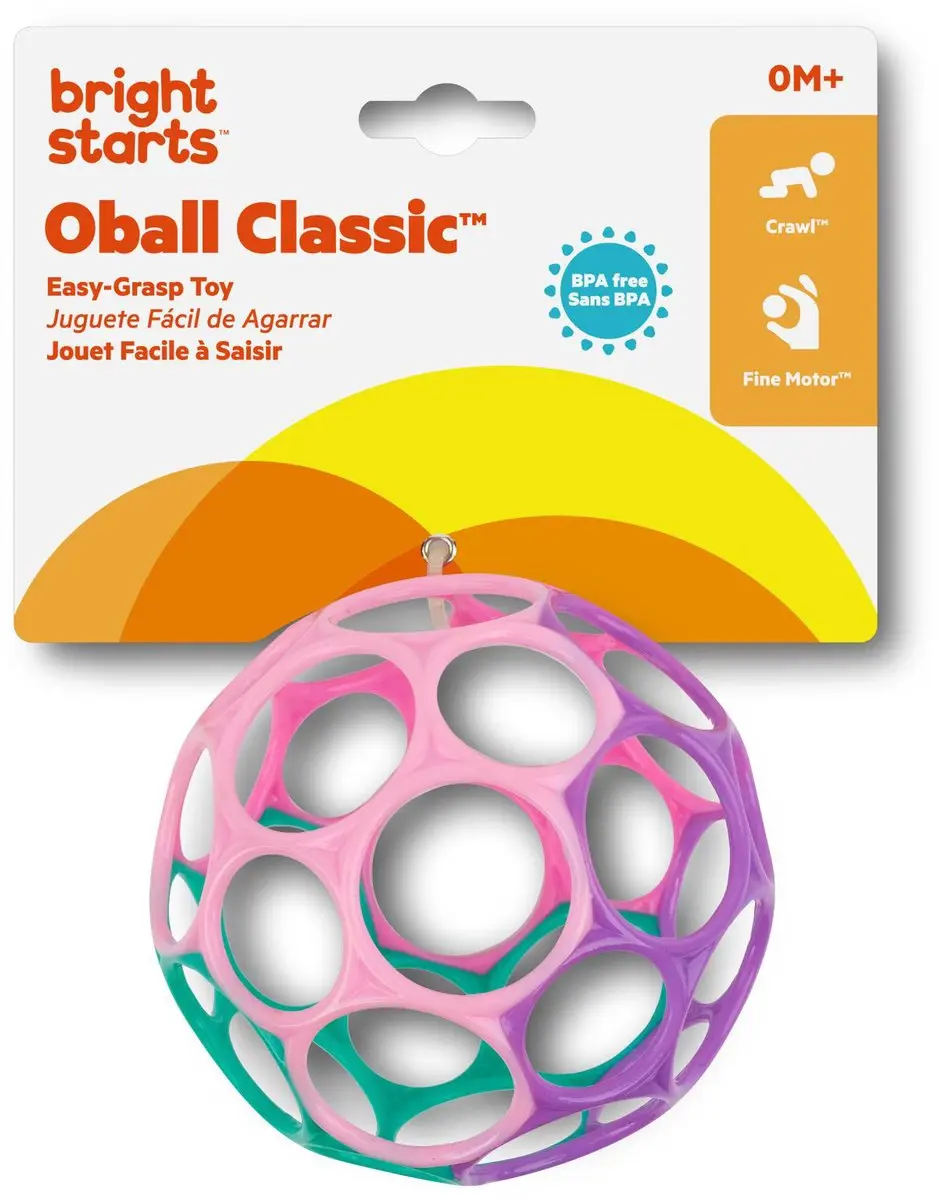 Oball Classic Babybal Roze/Paars - afbeelding 2 van 3