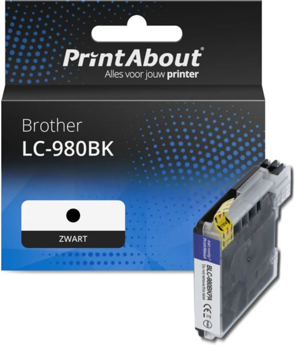 PrintAbout LC-980BK Inktcartridge - Zwart - 1050 pagina's