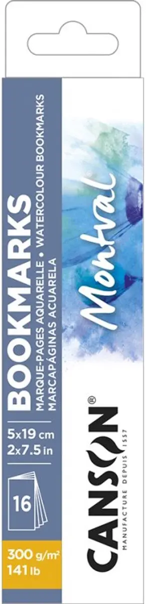 CANSON boekenleggers Montval, aquarelpapier 300 g/m², 50 × 190 mm, 16 vel