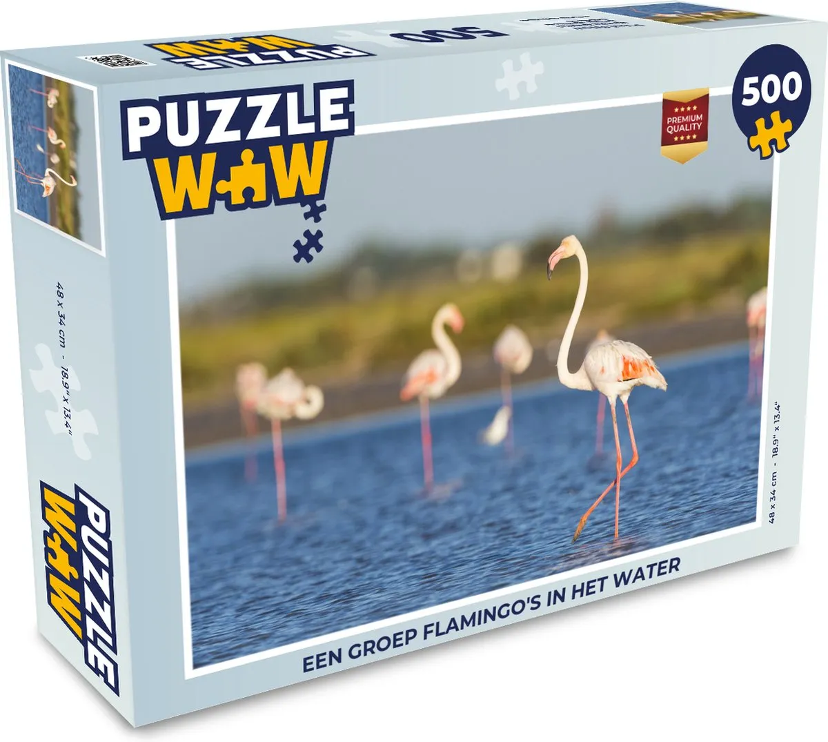 PuzzleWow Legpuzzel Flamingo's 500 Stuks - Multicolor