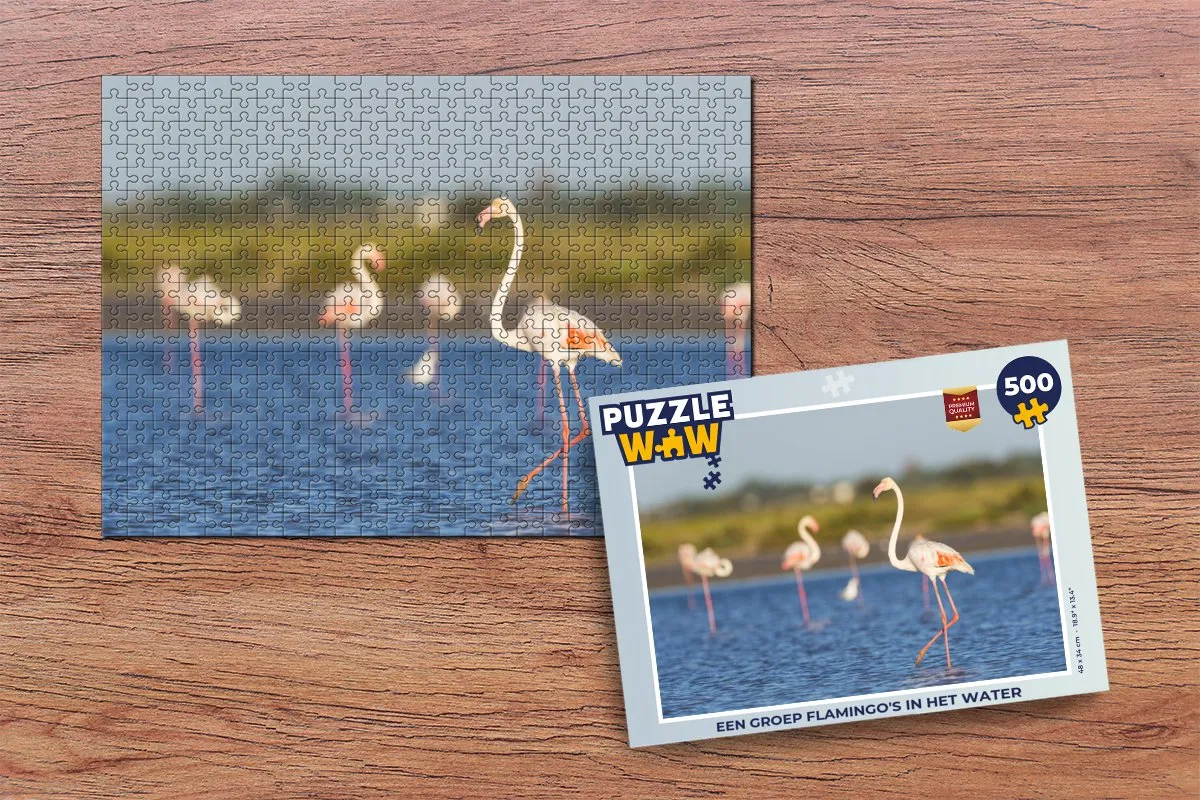 PuzzleWow Legpuzzel Flamingo's 500 Stuks - Multicolor