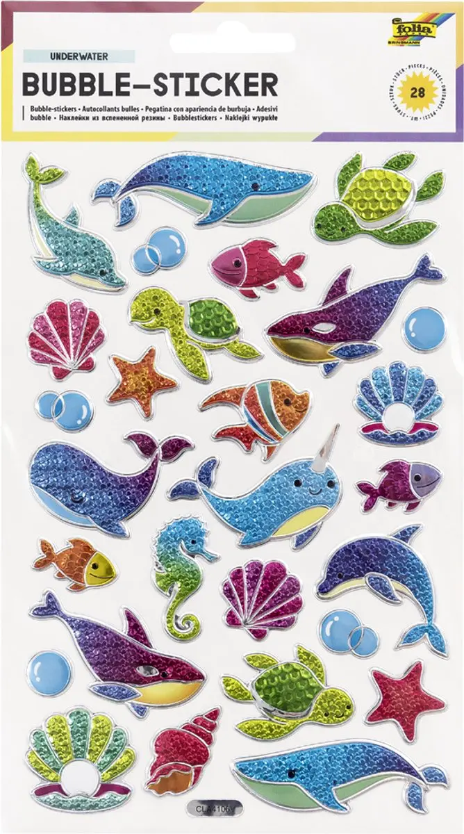 folia bellen-stickers 3D-kussenoptiek, 140×210 mm, 28 stickers
