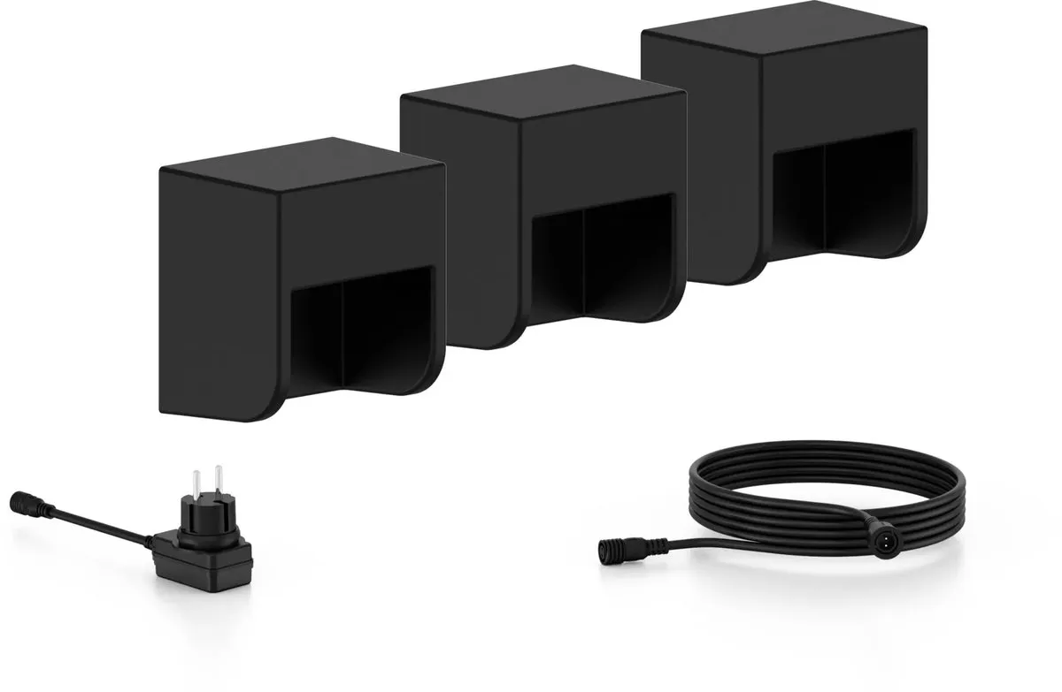 Philips GardenLink Grits 24V Wandlamp - Zwart - Set van 3