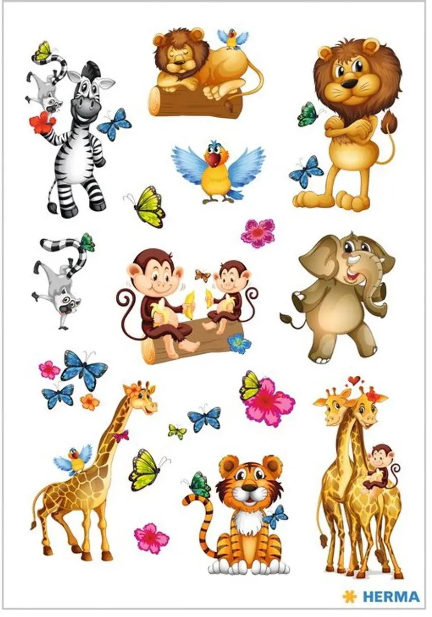 HERMA stickers vrolijke krokodillen, zelfklevend, 84×120 mm, 3 vel à 9 stuks