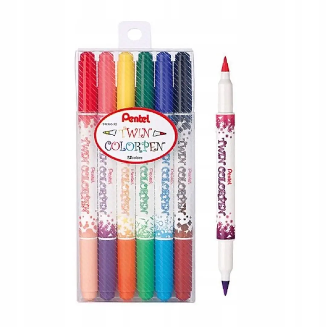 Pentel Dubbelzijdige Markers 6 Stuks