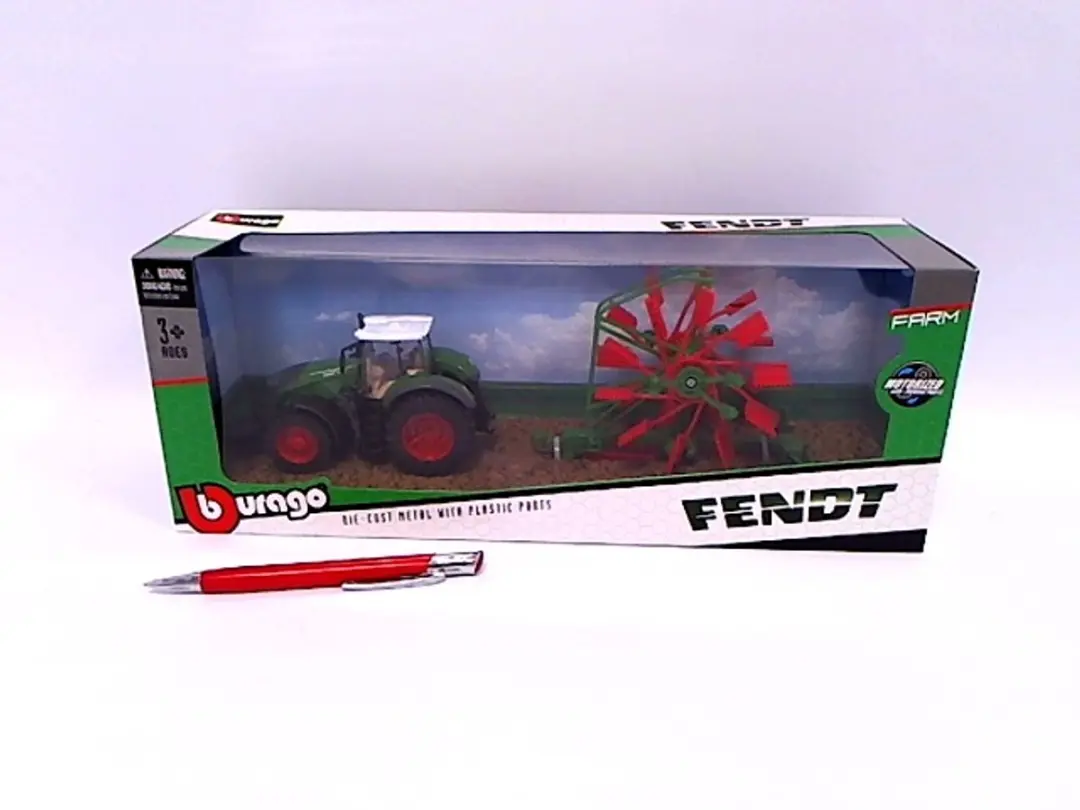 Bburago Fendt 1050 Vario Tractor 18-31665 - Metalen Speelgoed - Rood/Wit/Zwart/ Groen - afbeelding 4 van 4